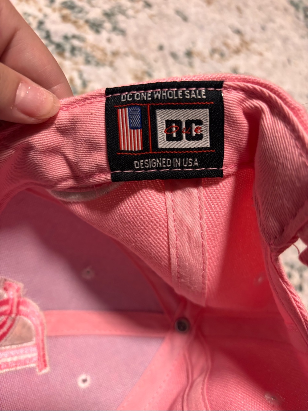 Pink Washington D.C Baseball Cap with Embroidered Lettering - Picture 5 of 5